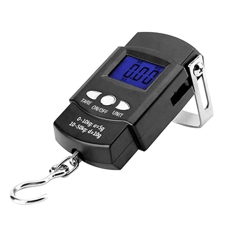 IRDFWH Portable LCD Mini Digital Scale Fishing Luggage Travel Weighting Steelyard Hanging Hook Weight Tool