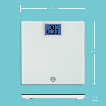 Weight Watchers Scales by Conair Bathroom Scale for Body Weight, Easy To Read Scale, Glass Body Scale Measures Weight Up to 400 Lbs. in Chic Glass