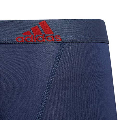 adidas Kids-Boy's Performance Boxer Briefs Underwear (4-Pack), Tech Indigo Blue/Grey/Vivid Red, Large
