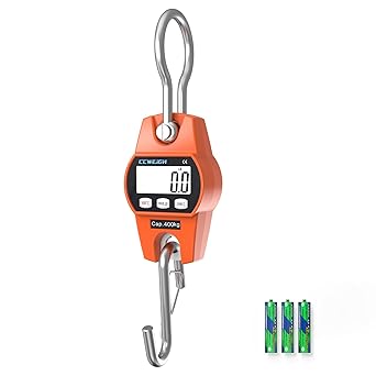 Hanging Scale Handheld 880lb/400kg Crane Scale Luggage Scale, with ABS Plastic case & Big LCD Display, Portable Digital Mini Crane Scale Fishing Scale«_Ôfor Gym, Hunting, Travelling, Farming«__Orange«__