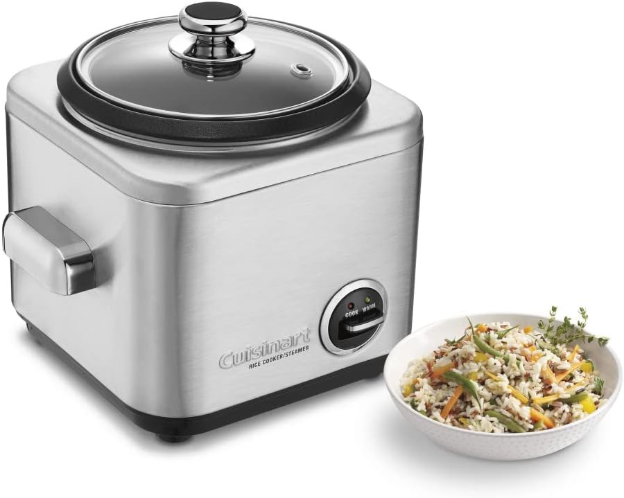 Cuisinart CRC-400 4 Cup Rice Cooker, Stainless Steel Exterior