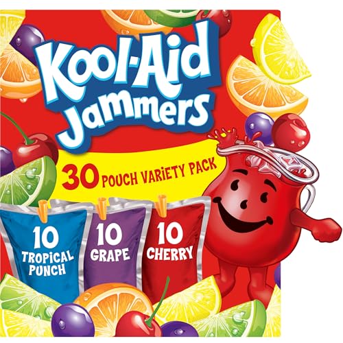 Kool-Aid Jammers Variety Pack - Flavored Drink Pouches (30 Count, 6 oz Each)