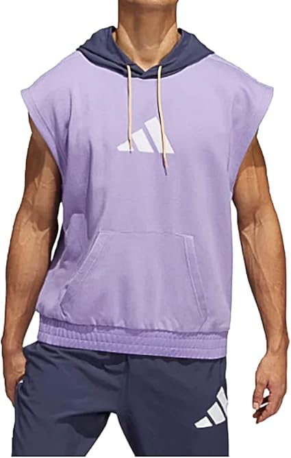 Adidas Men's Woven Sleeveless Basketball Hoodie, Magic Lilac