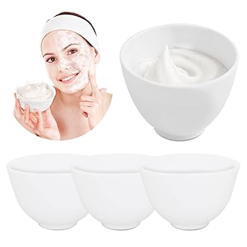 4 Pieces Home Use Silicone Facial Mask Mixing Bowl, Diy Face Mask Mixing Bowl for Facial Mask, Mud Mask and Other Skincare Products, Cosmetic Beauty Tool