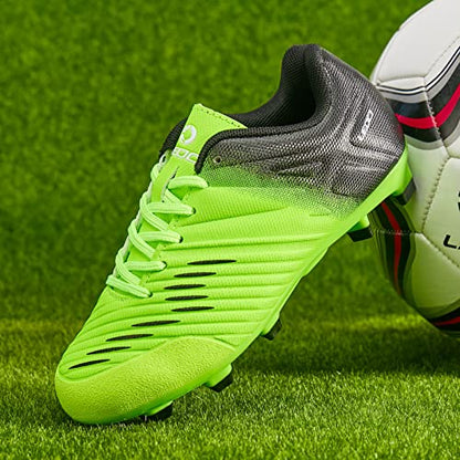 LEOCI Soccer Shoes for Boys Pink Soccer Cleats Breathable Athletic Toddler Black Football Boots for Outdoor Indoor Soccer Shoes for Girls AG/FG