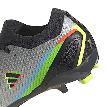 adidas mens X Speedportal.3 Firm Ground Soccer Cleats, Silver Metallic/Core Black/Solar Yellow, 7.5