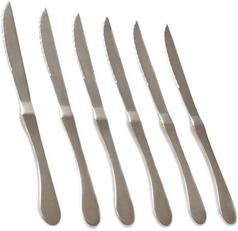 6-Piece Matte Original Stainless Steel Serrated Dinner Knives