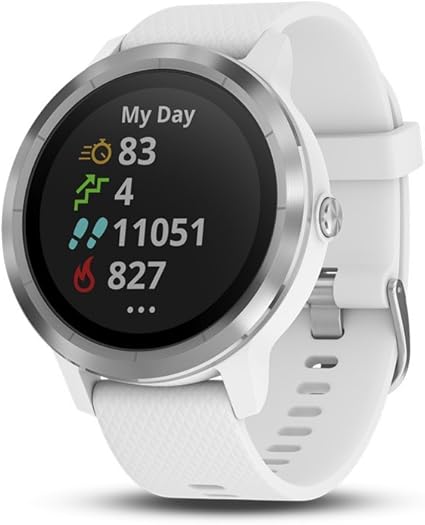 Garmin vÌ_voactive 3 GPS Smartwatch - White & Stainless (Renewed)