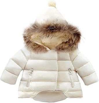 Baby Girls Boys Hooded Winter Warm jacket Kids Soft Fur Collar Hooded Down Windproof Snowsuit Outerwear
