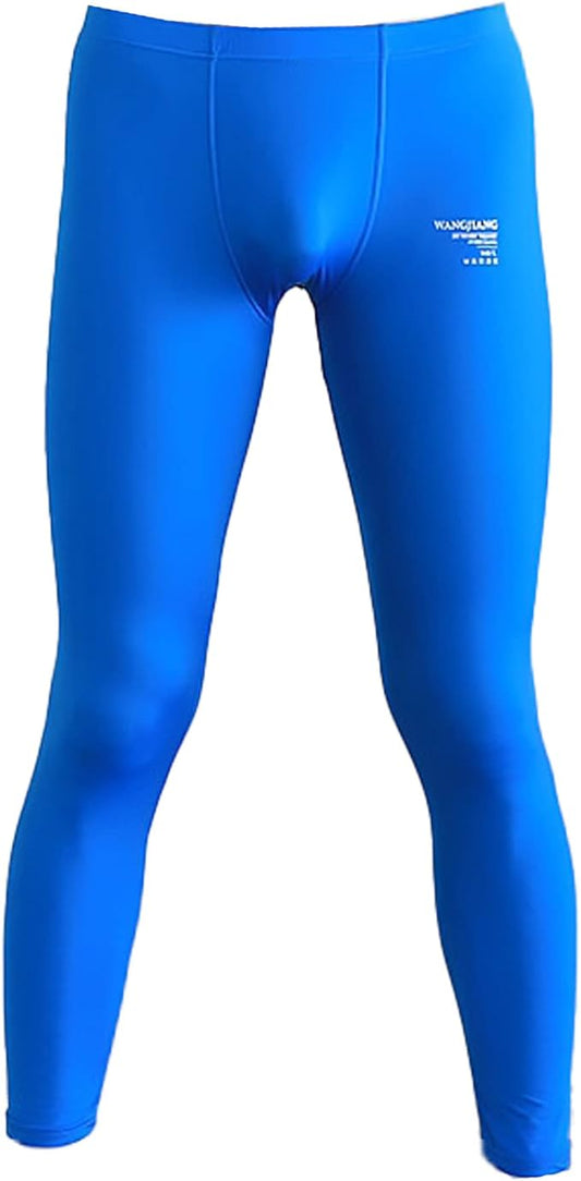 Mens Ice Silk Underwear Pants Low Rise Long John Leggings Base Layer Sports Bottom