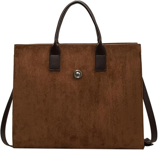 Suede Tote Handbag Winter Fall Shoulder Bag Purse for Women Men Adjustable Strap Trendy Crossbody Bag 2024