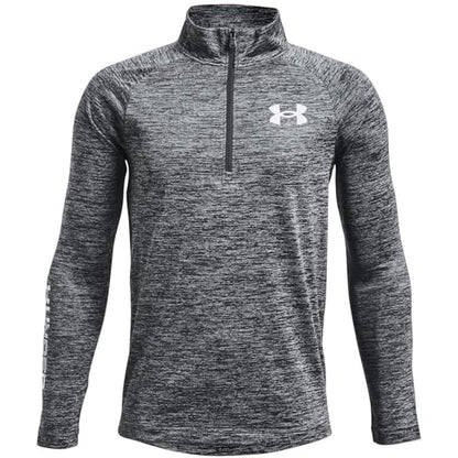 Under Armour Boys' Standard Tech Big Logo ½ Zip T-Shirt, Pitch Gray (012)/Gray, Youth Large
