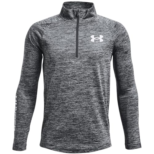 Under Armour Boys' Standard Tech Big Logo ½ Zip T-Shirt, Pitch Gray (012)/Gray, Youth Large