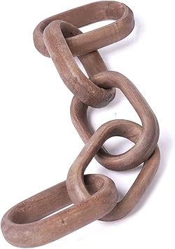 5pcs Modern Chain Decor Modern Sculpture Coffee Bookshelf Statue Figurine Home Gifts Table Centerpiece Crafts Wooden Arts 14.6inch