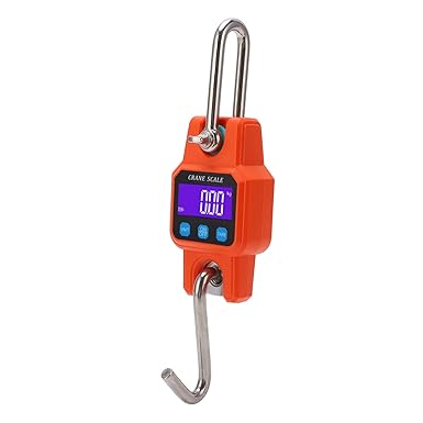 Luggage Scale, Waterproof Hanging Scale, Easy, Multiple Units, Wide Application Digital Display for Farm Weighing(Orange)