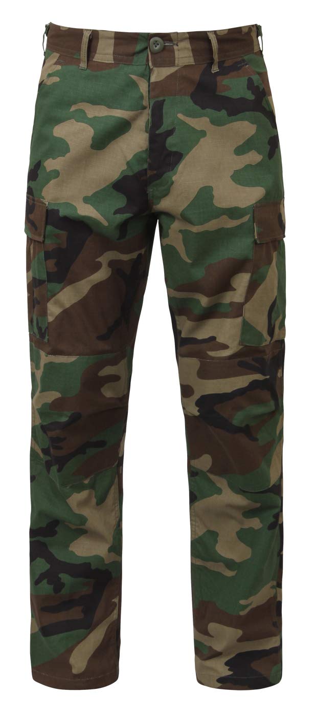 Rothco Rip-Stop BDU Pants (US, Alpha, X-Small, Regular, Regular, Woodland Camo)