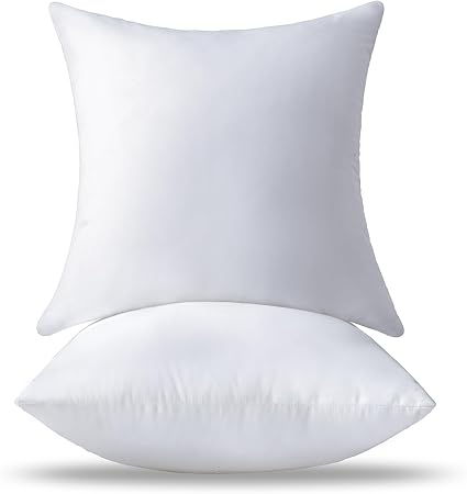 24 x 24 Pillow Insert Set of 2 - Premium Soft and Fluffy 24 Inch Large Sofa Decorative White Square Throw Pillow Inserts Stuffing for Living Room Couch and Bedroom Interior Cushions