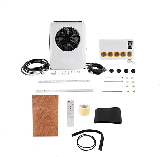 24V Mini Split Air Conditioner Kit with Remote Control, 10238 BTU Mini Split AC/Heating System for Truck Car (Cab Within 6 _�/64ftë_) White 950W