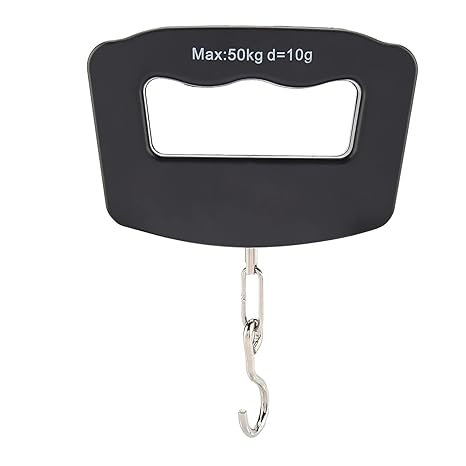 Fishing Scale, Handheld Travel Electronic Scale 50kg/10g Digital LCD Hanging Suitcase Weighting Scale with Blue Backlight for Fishing Baggage