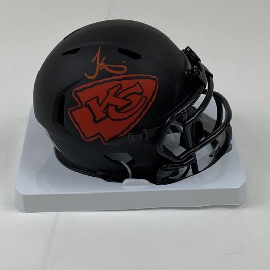 Autographed/Signed Tyreek Hill Kansas City Chiefs Eclipse Mini Football Helmet Beckett BAS COA