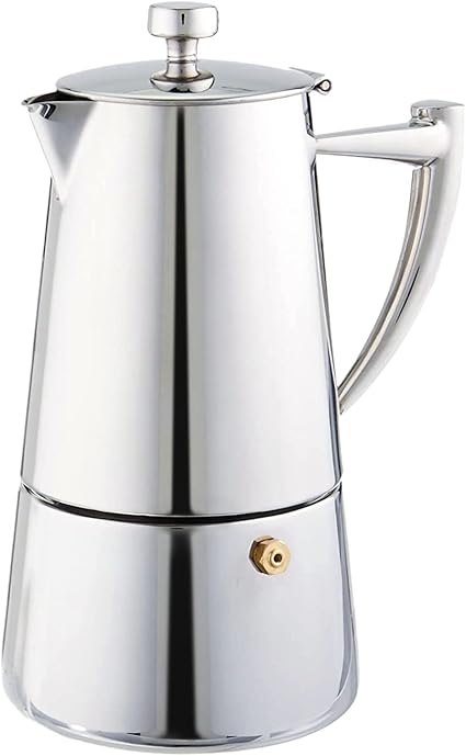 CUISINOX Roma 10-Cup Stainless Steel Stovetop Moka Espresso Maker