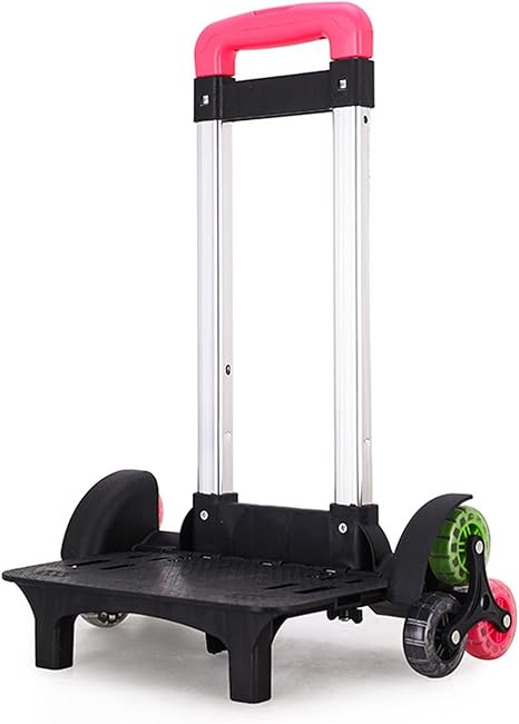 Backpack Trolley Foldable Trolley Cart 6 Wheels Rolling-Luggage Carts Aluminium Alloy Luggage Hand Cart for School Bags Color H