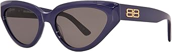 Balenciaga BB0270S 004 Sunglasses Women's Blue/Grey Cat Eye 56mm