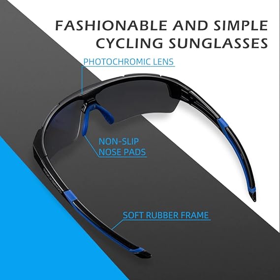 ROCKBROS Photochromic Cycling Sunglasses UV Protection Adaptive Lens