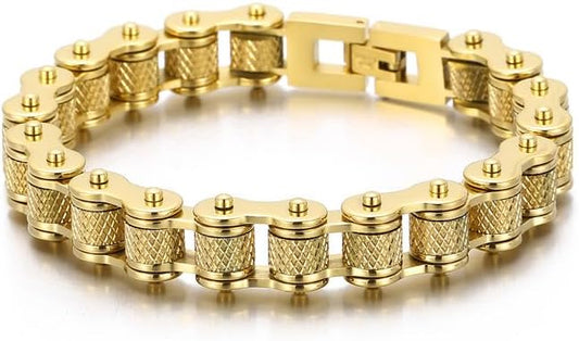 18k gold Cuban men's bracelet, fashionable tough guy style bracelet, hip-hop bracelet, suitable for holidays such as Christmas/Valentine's Day/Father's Day