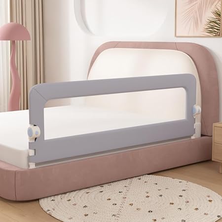 Baby Bed Rail Guard for Toddlers, Safety Side Bedrail for Twin, Double, Full, Queen Size Bed, Foldable Safety Side Railing Guards for Kids(1side 120cm)