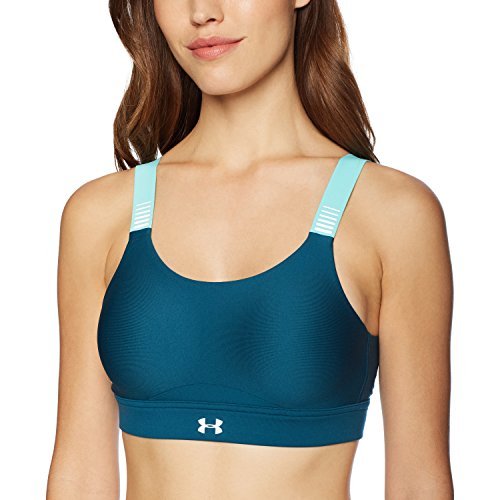 Under Armour Women's Vanish High Sports Bra, Tourmaline Teal /Reflective, 38D