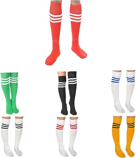 Unisex Stripe Knee High Athletic Soccer Rugby Football Sport Tube Socks