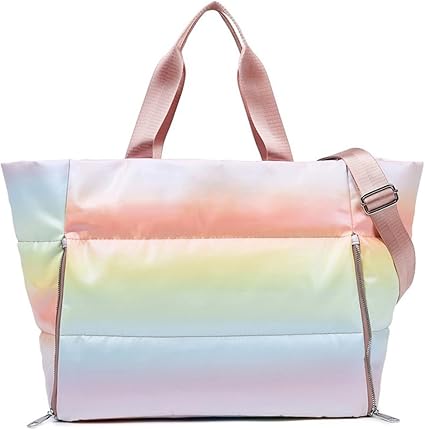 Molodo Gym Bag for Women, Travel Tote Bags Waterproof Puffer Gym Bag Duffle Bag for Yoga Sports Vacation 2024
