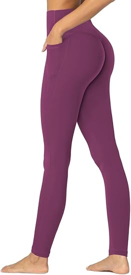 Sunzfly Invisible Butt Scrunch Workout Leggings with Pockets for Women, No Front Seam Gym Yoga Pants with Tummy Control