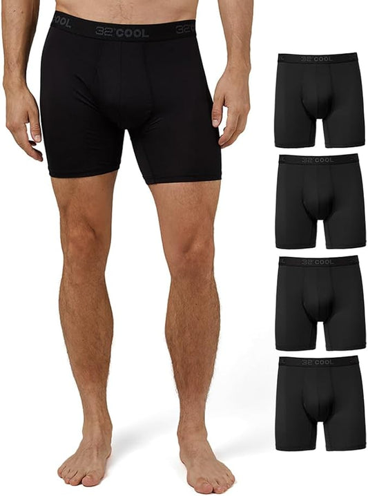 32å¼ DEGREES Mens 4-Pack Active Mesh Quick Dry Performance Boxer Brief