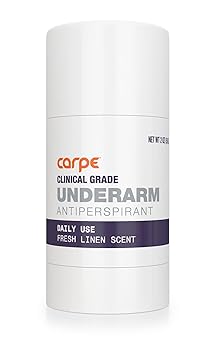 Carpe Clinical Strength Deodorant + Clinical Antiperspirant - Clinical Grade Solid Stick - Fresh Linen Scent - Combat Excessive Underarm Sweating - Great for Hyperhidrosis