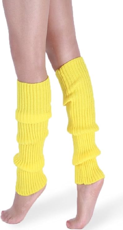 *daisysboutique* Retro Women 80s Adult Ribbed Knitted Leg Warmers Crochet Long Boot Socks for Party Dance Sports Yoga
