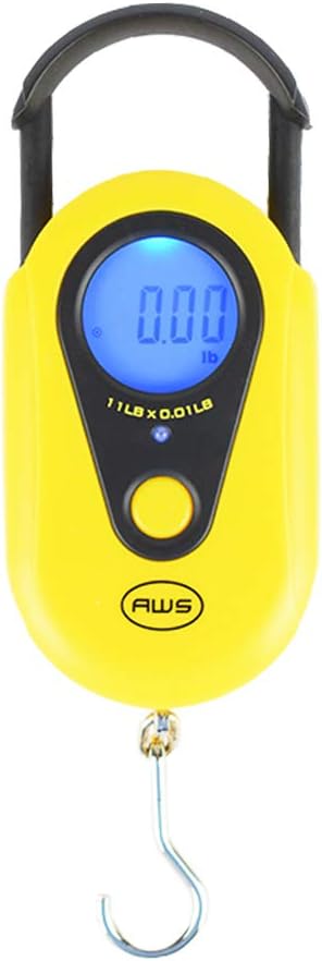 Industrial Precision Digital Hanging Scale, LCD Screen, Digital Weigh Scale Yellow, 11lb (AMW-SR-5) - American Weigh Scales