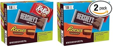 HERSHEY'S, KIT KAT and REESE'S Assorted Milk Chocolate, Full Size Easter Candy Bar Variety Box, 27.3 oz (18 Count) (Pack of 2)