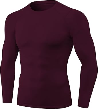 Men's Athletic Compression Shirts Long Sleeve Workout T-Shirt Mock Turtleneck Base Layer Undershirt Tops