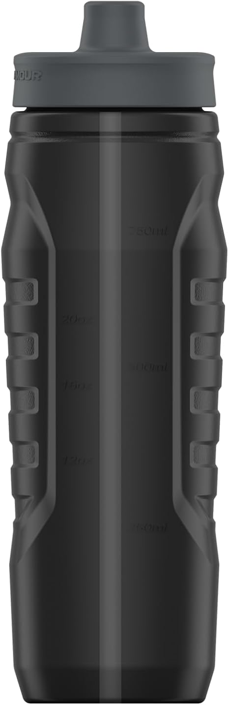 Under Armour Squeeze Water Bottles, 32 oz Water Bottles, Sideline Sports Water Bottle with Quick-Shot Lid, Quick & Easy Hydration, Gym Water Bottles, Squeeze Bottle, 1 32oz Bottle