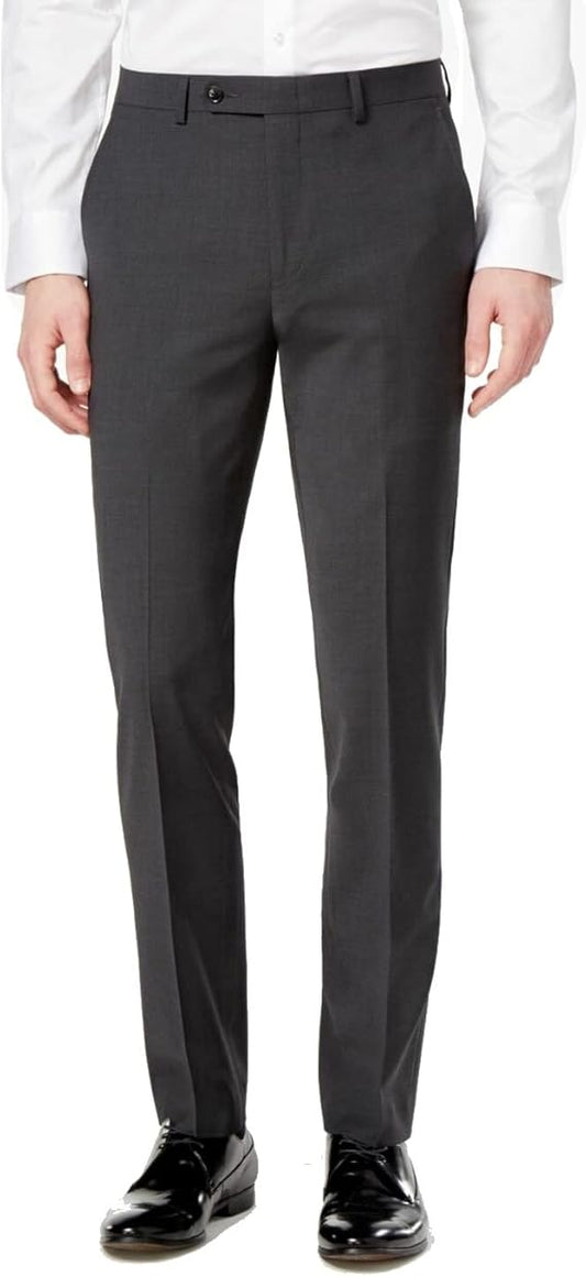 Bar III Men's Skinny Fit Stretch Wrinkle-Resistant Charcoal Suit Pants