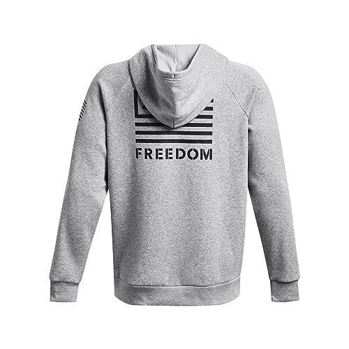 Under Armour Men's Standard Freedom Full Zip Hoodie, (011) Mod Gray Light Heather / / Black, Large