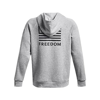 Under Armour Men's Standard Freedom Full Zip Hoodie, (011) Mod Gray Light Heather / / Black, Large