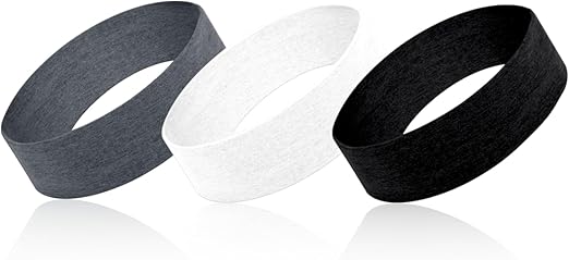 3 Pieces Set-Kid Sports Headbands and Sweatbands, Moisture Wicking Athletic Cotton, Elastic, Soft Pure Cotton for Running, Tennis, Basketball, Soccer, Volleyball