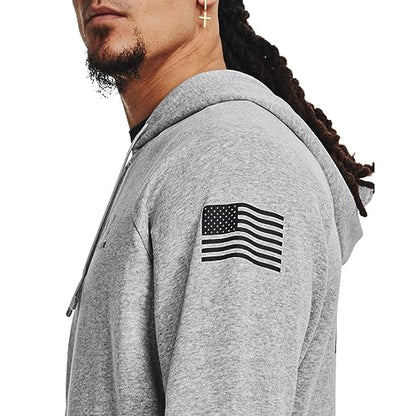 Under Armour Men's Standard Freedom Full Zip Hoodie, (011) Mod Gray Light Heather / / Black, Large