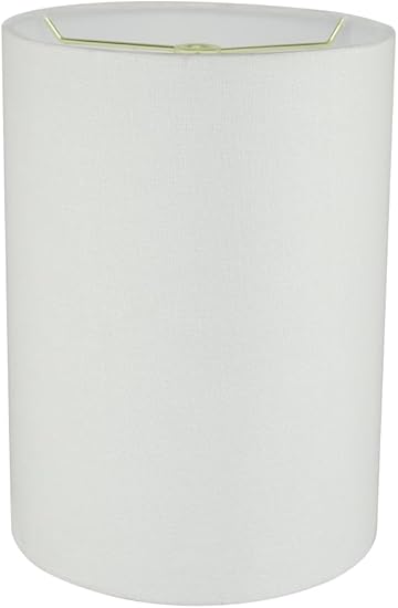 Aspen Creative 31261 Transitional Drum (Cylinder) Shaped Spider Construction Lamp Shade in White, 8" wide (8" x 8" x 11")