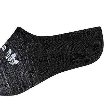 adidas Originals Women's Superlite Gradient Forum Logo Super No Show Socks (6-Pair), Black/Grey/White, Medium