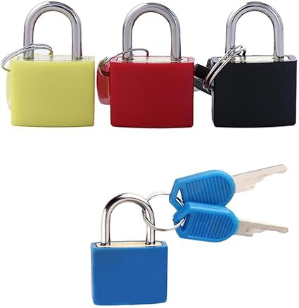 4 Pcs Mini Colorful Metal Padlocks with Keys, Suitcase Schoolbags Backpack Luggage Locks Diary Jewelry Box Lock