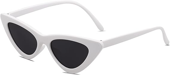 SOJOS Retro Vintage Narrow Cat Eye Sunglasses for Women Clout Goggles Plastic Frame SJ2044